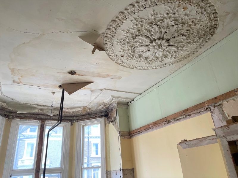 Original ceiling rose and ceiling architraves